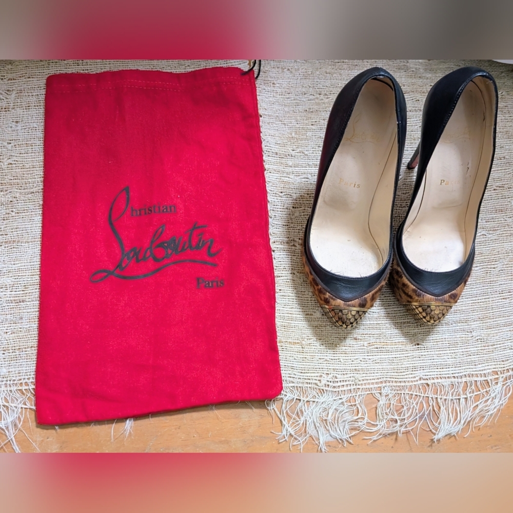 Christian Louboutin Maggie 140 Pony Leopard Pumps READ